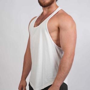 Débardeur Homme Blanc Respirant en Coton et Spandex Tricoté pour Sport, Loisirs, Randonnée, Basketball, Tennis, Football, Gym – Sans Manches - Product Image 3