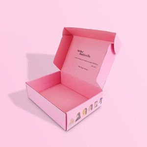 High Quality <b>Pink</b> Corrugated Paper Wig Shipping Boxes Double Design Matt Lamination Embossing Sponge Liner for Gift Packaging - Product Image 4