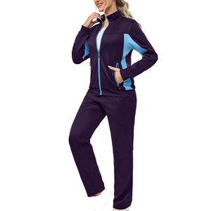 Women's High Quality Activewear Tracksuit <b>Set</b> Sporty Zipper Sweat Suit Hood Solid Trousers Lightweight Quick Dry 2 Piece <b>Set</b> - Product Image 1