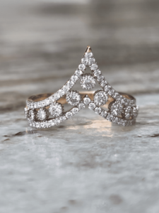 Bague Statement en Or 14K avec Diamant de Laboratoire Certifié IGI, Sertie en Grappe, à Branches Divisées en V, 2,61 Carats, pour Femme - Product Image 1