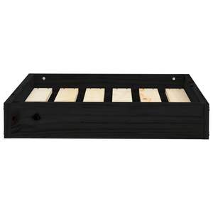 Lit pour chien en bois de pin massif durable, noir, 20,3 x 17,3 x 3,5 pouces, pour animaux de compagnie - Product Image 3