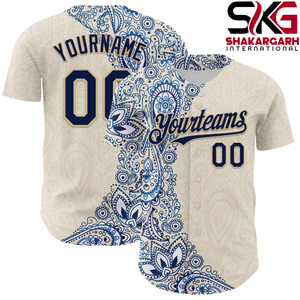 Custom <b>Paisley</b> Baseball Jersey Full Print Short Sleeve Team Name Player Number Unisex Sport <b>Shirt</b> - Product Image 1