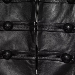 Vestes Courtes Homme Hiver 2026 en Similicuir Noir Style Urbain Rétro Napoléon avec Fermeture Éclair PU Coupe Slim - Product Image 4