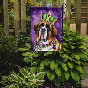 Multicolor Saint Bernard King Mardi Gras Garden Flag Mailbox Decorative Yard <b>Banner</b> for Patio Artwork Flower Beds Yard Size - Product Image 2