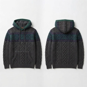 Sweat-shirt à capuche personnalisé en coton molletonné épais, imperméable et écologique, avec poches, pour homme, idéal pour l'hiver - Product Image 1