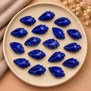 Pierre précieuse sculptée en coquille de Lapis Lazuli 18x10mm, pendentif décoratif en pierre brute pour la fabrication de bijoux, vente en gros - Product Image 5