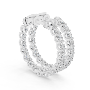 Pendientes de Lujo Chapados en Oro de 14K con Plata 925, Moissanita Redonda de Corte Brillante con Engaste de Garras, Joyería Unisex para Boda - Product Image 2