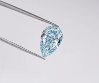 Diamant de laboratoire taille poire 4,85 CT prêt à être expédié, couleur bleu fantaisie, diamant solitaire, diamant en forme de larme créé en laboratoire pour bijoux