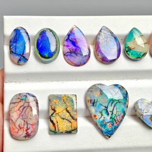 Opale Sterling, Opale Monarch, Opale Synthétique, Opale de Feu, Opale Cabochon, Pierre Précieuse Opale, Opale Multi-Feu, Pierre Opale Éclatante, Opale Cabochon Éclatante - Product Image 2