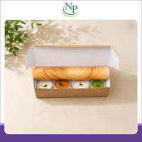 Boîtes à dosa élégantes, écologiques et jetables, taille 12x3.75x3.5, avec insert (blanc/kraft), forme rectangulaire, boîtes en papier