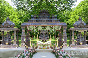 Impresionante Mandap de Boda del Sur de la India para Interiores, Mandap de Fibra de Primera Calidad, Estilo Tradicional Rajwada, para Bodas Tradicionales Tamiles, Nueva York - Product Image 6