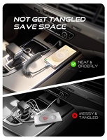 LISEN 2025 Nouveau câble USB C enroulé rétractable pour Carplay Tangle-Free 3A Type C Chargeur de voiture Cordon d'alimentation pour chargeur de voiture
