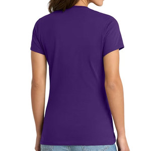 T-shirt respirant et anti-humidité pour femme, t-shirts classiques en coton à col en V - Product Image 5