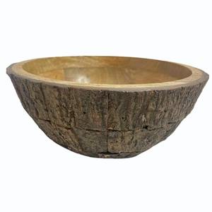 Ensemble de bols en bois massif écologiques, imprimés sur mesure, 4 pièces, artisanat indien pour la table à manger, bols en bois pour servir des fruits et des en-cas - Product Image 1