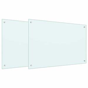 แผ่นกันเปื้อนครัว 2 ชิ้น ขนาด 35.43 X 23.62 นิ้ว กระจกนิรภัยสีขาว ช่วยเพิ่มสไตล์และความทนทานให้กับห้องครัวของคุณ - Product Image 2