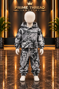 Conjunto de Chándal con Capucha para Niños, Hecho a Medida, Gris y Negro con Estampado, Pantalones Deportivos de Manga Larga, Ropa Deportiva Transpirable para Otoño - Product Image 5
