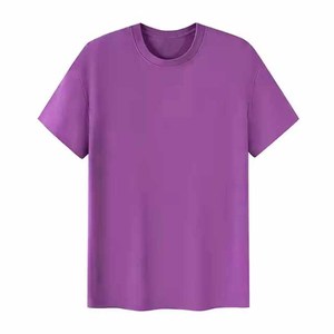 Camisetas de algodón de manga corta para hombre y mujer, cuello redondo, color liso, estilo sencillo, para verano, al por mayor - Product Image 2