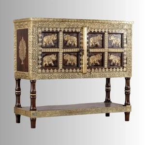 Vitrina de Madera de Mango Blanqueada |   Muebles Rústicos de Estilo Granja al por Mayor - Product Image 5