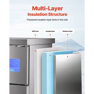 Fabbricazione in acciaio per cucine commerciali: Macchina per il ghiaccio da 132 libbre/24 ore con piano di lavoro in acciaio inossidabile, capacità di stoccaggio di 30 libbre, 70 cubetti/ciclo - Product Image 5