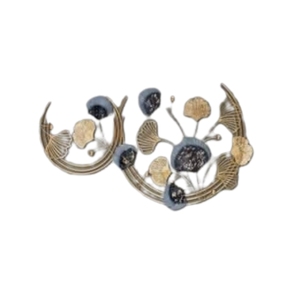 Nordic Style Luxury Metal <b>Wall</b> Art - Creative Leaf <b>Wall</b> Sculptures - 3D Iron Flower <b>Wall</b> <b>Decorations</b> for Luxury Interior - Product Image 1