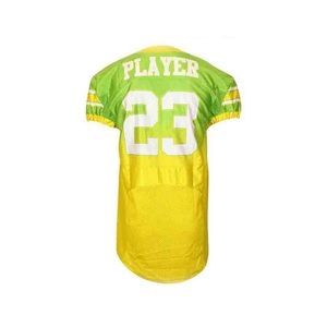 Camiseta de Fútbol Americano Personalizada para Hombre, Cuello en V, Manga Corta, Sublimada, Transpirable, de Malla, Verde y Amarilla, Ropa Deportiva de Equipo - Product Image 2