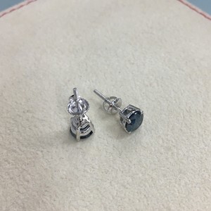 Boucles d'oreilles solitaires pour femmes en argent sterling 925 plaqué rhodium avec diamant naturel taillé 1,42 ct, bijoux tendance 5,5 mm - Product Image 3