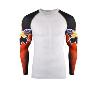 Maillot de bain personnalisé uv upf 50 + mma bjj, protection contre l'éruption cutanée à manches courtes pour hommes, combinaison de surf, chemise de compression mma - Product Image 1