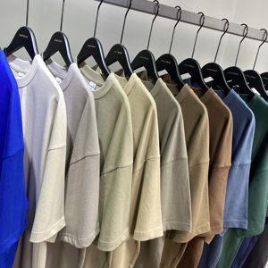 Camisetas de Manga Corta para Hombre, 100% Algodón, de Alta Calidad, Estilo Hip Hop, Holgadas, Anti-Pilling, Lisas, Negras, Casuales, con Logotipo OEM Personalizado - Product Image 2