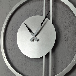 Horloge murale moderne en métal, design rond de grande taille, style géométrique minimaliste, horloge décorative contemporaine, décoration murale de luxe pour la maison - Product Image 3
