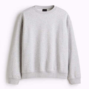 เสื้อสเวตเชิ้ตคอกลมสีเทาอ่อนสำหรับผู้ชาย ทรงปกติ สีพื้น ผ้าฝ้ายถัก สวมใส่สบายๆ ในฤดูใบไม้ร่วง - Product Image 3