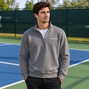 Sudadera con Cierre de Cremallera de un Cuarto para Hombre, con Cuello en Contraste, para Marcas de Ropa Masculina Contemporánea y Pedidos al por Mayor - Product Image 6