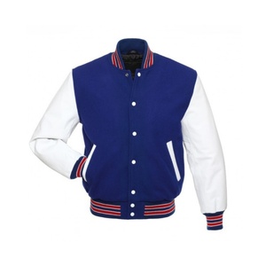 Veste de baseball varsity pour homme de haute qualité OEM, respirante, à séchage rapide, avec manches en cuir, personnalisable sur le devant - Product Image 1