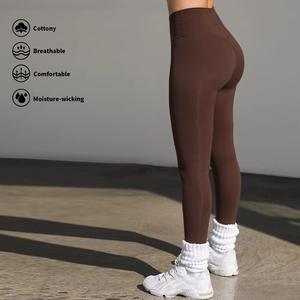 Ensemble de leggings de yoga taille haute sans coutures et brassière de sport à bretelles spaghetti, couleur unie, extensible dans les quatre sens, pour femme - Product Image 2