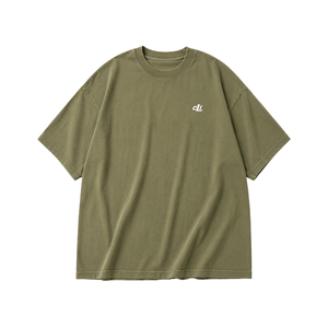 เสื้อยืดโอเวอร์ไซส์ถักนิตติ้ง 100% ผ้าฝ้ายสำหรับผู้ชาย แห้งเร็ว ทรงหลวม สีพื้น ขายส่ง ODM รับทำโลโก้ สวมใส่ได้ทุกวัน จำนวนมาก - Product Image 5