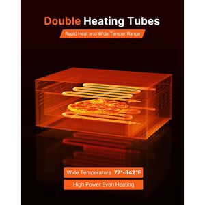 เตาอบพิซซ่าไฟฟ้าแบบตั้งโต๊ะเชิงพาณิชย์ขนาด 24 นิ้ว อุณหภูมิสูงสุด 842 องศาฟาเรนไฮต์ กำลังไฟ 4200 วัตต์ พร้อมเทอร์โมมิเตอร์สำหรับทำพิซซ่าในร่ม - Product Image 3