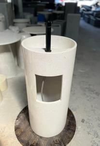 Lavabo Moderno de Concreto para Baño, Acabado Brillante, Instalación Bajo Encimera, Fácil de Instalar, Forma Cilíndrica, Capacidad 2026 - Product Image 6