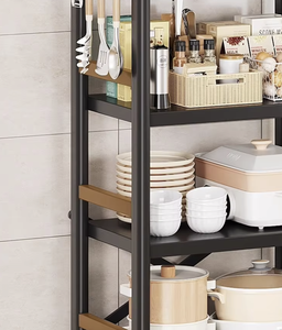 OEM/ODM Vietnam High Quality Mobile Kitchen Storage Cabinet Steel Kitchen Shelf Organizer for Home Furniture Storage - Product Image 4