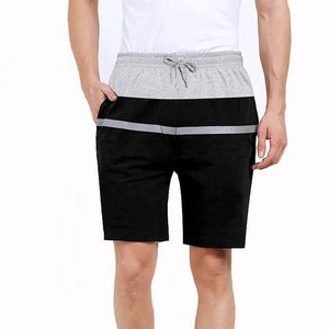 Shorts Bermuda pour homme à blocs de couleur avec cordon de serrage à la taille, séchage rapide, vêtements de sport décontractés, design rayé noir et gris - Product Image 5