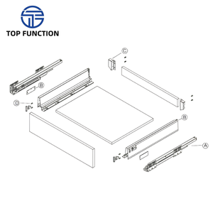 Full Extension Soft Closing Metal Box <b>Slide</b> 270-550mm Galvanized Steel <b>Drawer</b> System for Kitchen Cabinets Bathroom Dining - Product Image 2
