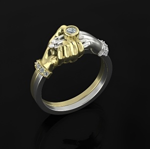 Beautiful 925 Silver <b>Gold</b> Silver Hand <b>Ring</b> Round CZ Stone Love Symbol Women Fashion Jewelry Gift - Product Image 4