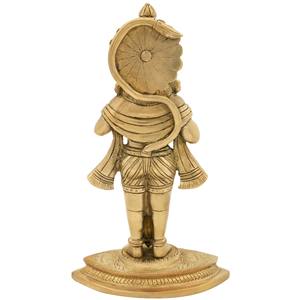 Statue faite à la main de 9 pouces Lord Hanuman dans la sculpture en laiton Namaskara Mudra de l'Inde pour les cadeaux - Product Image 3