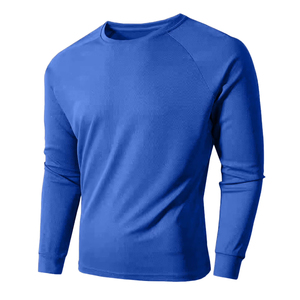 Chemises de sport de compression personnalisées de haute qualité pour hommes, couleur unie, manches longues, respirantes, évacuant l'humidité, séchage rapide - Product Image 1