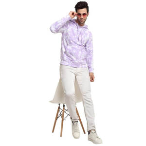 เสื้อสเวตเชิ้ตมีฮู้ดผู้ชาย ลายมัดย้อม แขนยาว ผ้าฟลีซถัก สไตล์ฤดูใบไม้ร่วง ไม่บุซับใน - Product Image 5
