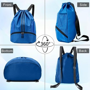 Wholesale Drawstring Gym Backpack with Shoe Compartment Sports <b>String</b> <b>Bag</b> for Soccer Basketball Swimming Beach Travel Men Women - Product Image 2