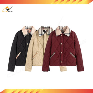 Chaqueta de mujer estilo retro con bloques de color, transpirable, de tejido holgado, con solapa, abrigo informal de corte holgado con cuello de solapa. - Product Image 2