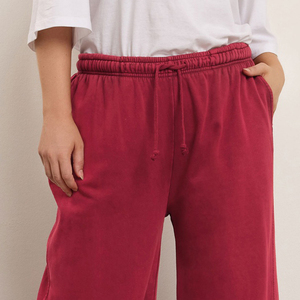 Pantalon de jogging ample rouge pour femme, en polyester et coton, avec logo personnalisé, pour femme - Product Image 4