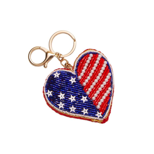 Porte-clés perlé, breloque brodée, accessoire de sac tendance, accessoire scintillant de qualité supérieure pour femme, durable - Product Image 1