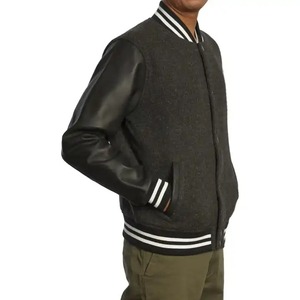 Veste à col montant pour homme de haute qualité, logo brodé personnalisé, style streetwear d'hiver, veste de varsity junior - Product Image 6