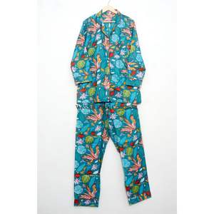 Ensemble de pyjama pour femmes à imprimé floral, vêtements de nuit en coton, pantalon de pyjama pour femmes, chemises à manches longues, pyjama assorti - Product Image 4
