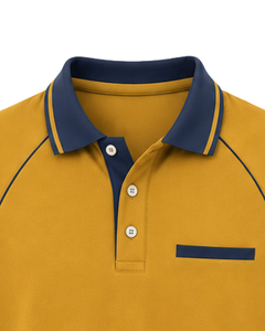 Camiseta Polo Personalizada para Hombre, Color Azul Mostaza, Ropa Deportiva Informal, Transpirable, de Manga Corta, Mezcla de Algodón - Product Image 5